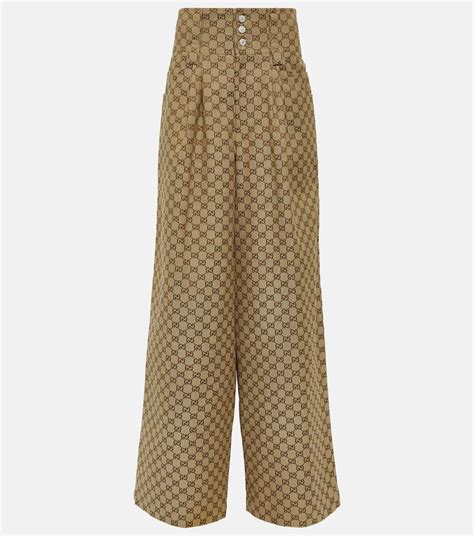 gucci pants gg|Gucci wide leg pants.